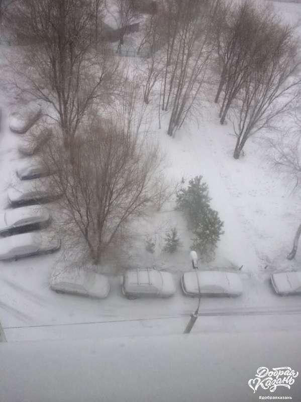 Сегодня снега много в Казани