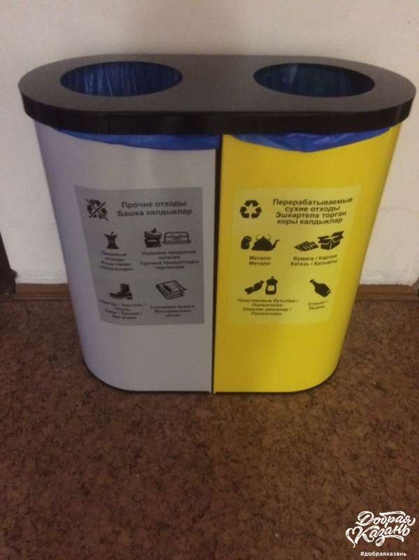 В школе поставили специальные урны