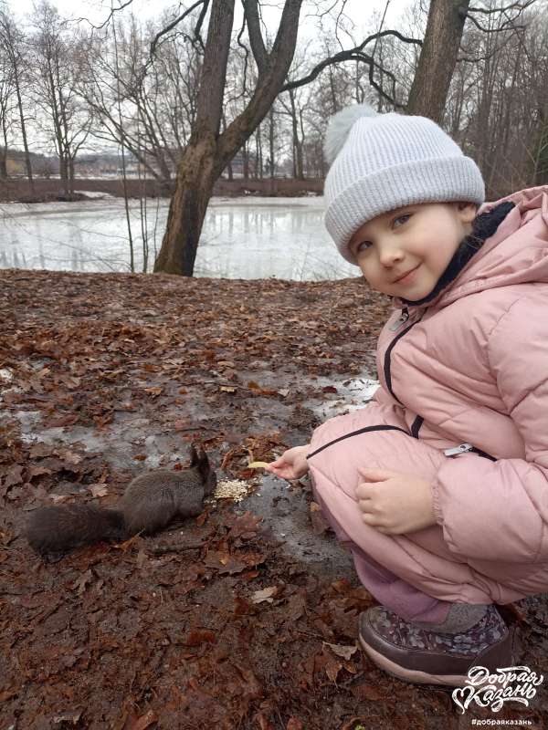 Встретили и покормили белочек в парке Встретили и покормили белочек в парке