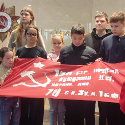 Участвовала в мероприятии по созданию знамении Победы