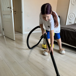 Пропылесосила полы