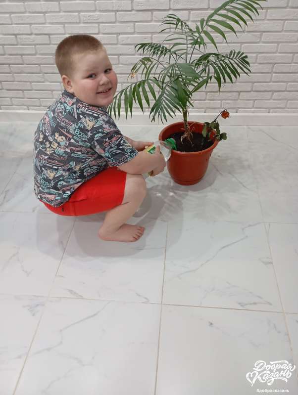 Поливаю цветы.